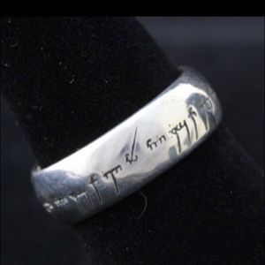 Lord of the Rings Elvish One Sterling Silver Ring
